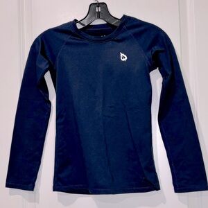 Baleaf Boys Youth Base Layering Navy Compression Long Sleeve Shirt Size Medium
